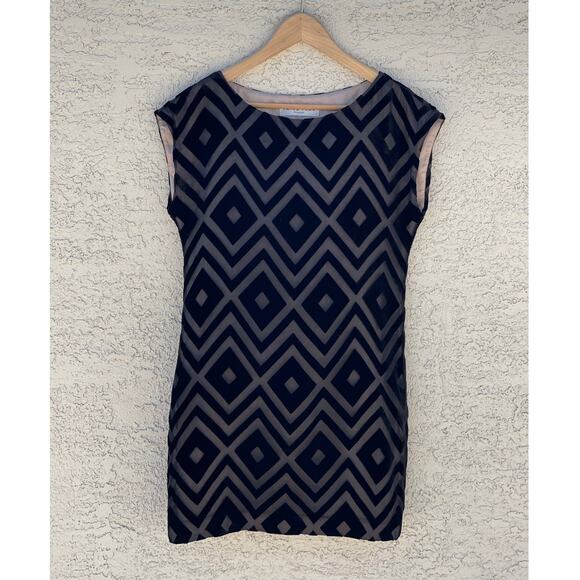 Trina Turk Evening After Five Cocktail Dress Velvet Sheer Ladies Size 4 - Picture 1 of 6